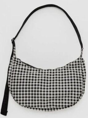NWT Baggu | Medium Crescent Bag - Black & White Gingham (2023 pattern)